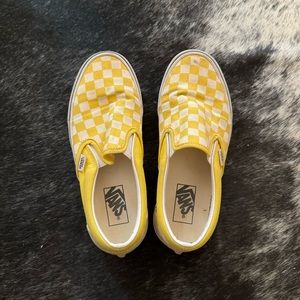 Yellow Checkered Slip-On Vans